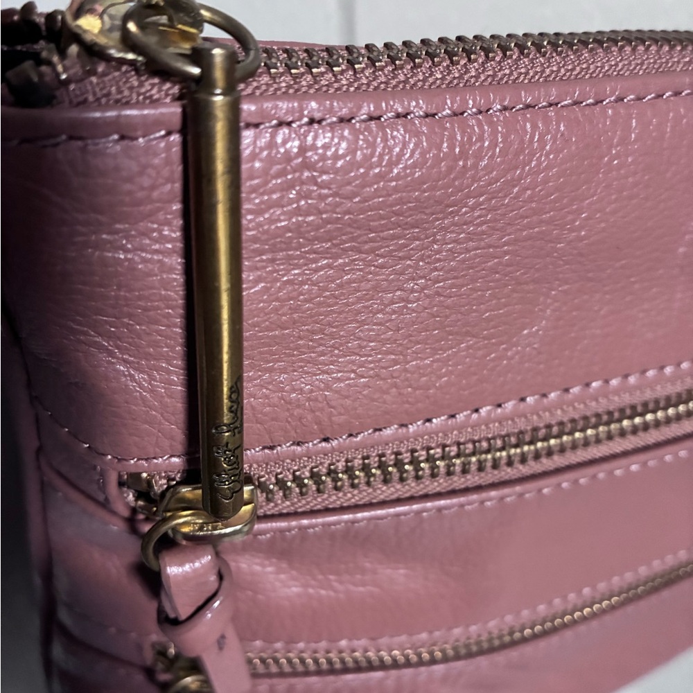 Genuine Leather Crossbody Bag | Multi-Zip | Braided Strap
